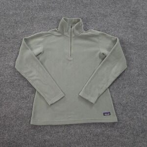 Patagonia Jacket Womens XS Green Micro D Fleece 1/4 Zip Mock Neck‎ Hike Pullover